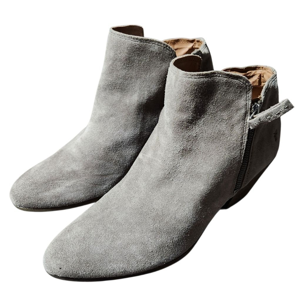 Frye Gray Suede Ankle Boots Womens Size 9.5